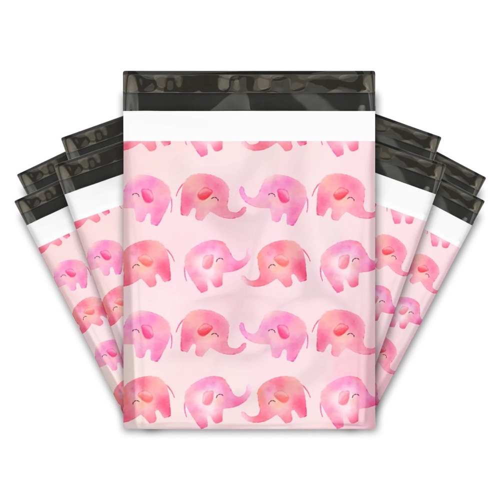 Pink Elephant 🐘 Poly Mailers 10x13 Pack of 25 - Picture 2 of 3